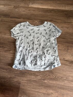 Atmosphere Light Blue Tee with Black Anchor Motif